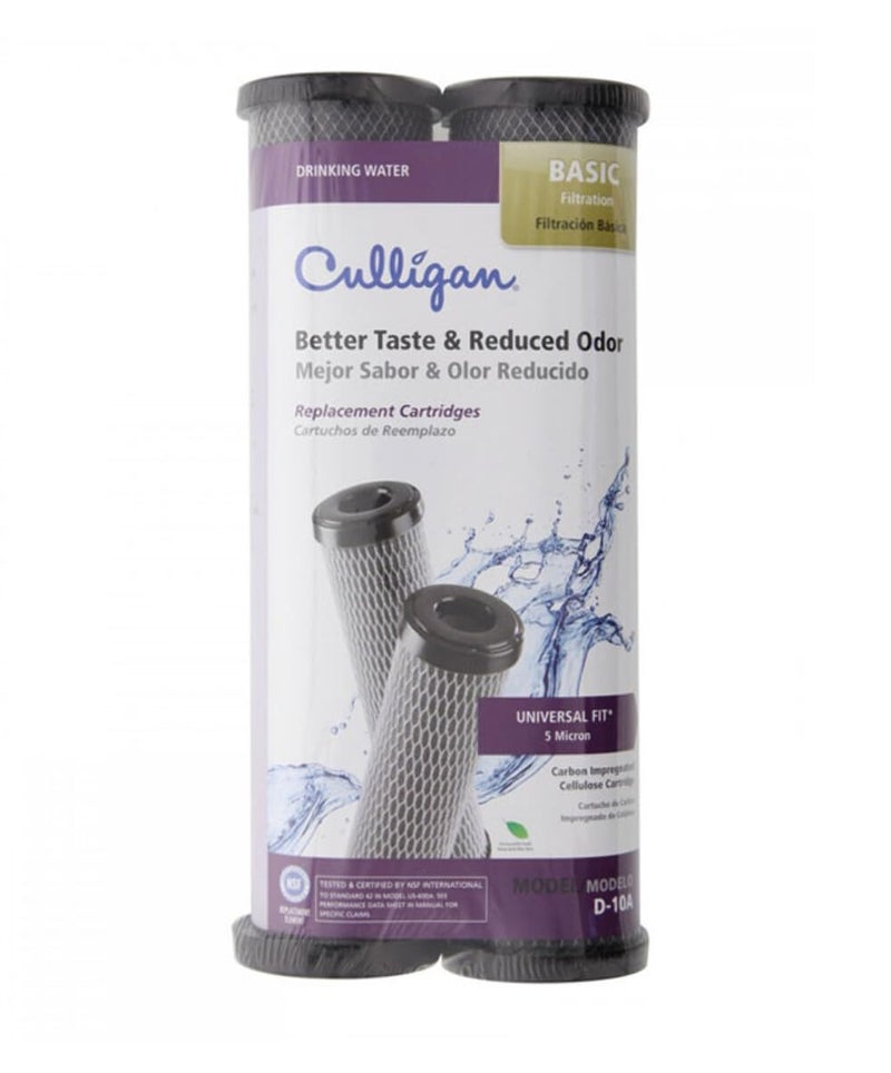 Culligan كارتريدج استبدال مياه الشرب كوليجان D-10 المستوى 1 مع كربون مشبع بالسليلوز 2 عبوة - Image 1